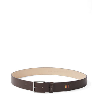 Paul Smith Leather Artist Stripe Stitch Belt Brown