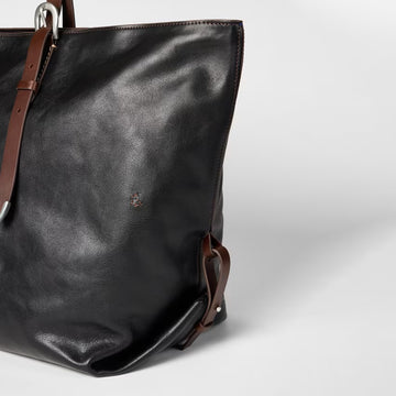 Paul Smith Leather Duffle Tote Bag Black