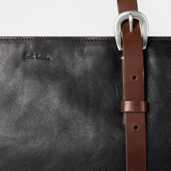 Paul Smith Leather Duffle Tote Bag Black