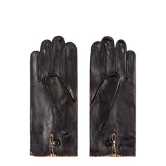 Paul Smith Leather Gloves With Signature Stripe Piping Black - Parasol Store