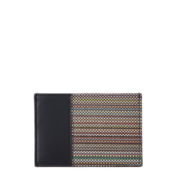 Paul Smith Leather Signature Stripe Coated Canvas Credit Card Holder Black