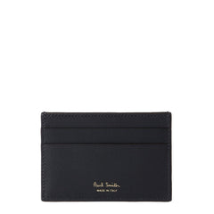 Paul Smith Leather Signature Stripe Coated Canvas Credit Card Holder Black - Parasol Store