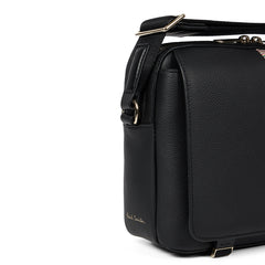 Paul Smith Leather Signature Stripe Trim Messenger Bag Black - Parasol Store