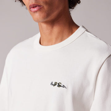 Paul Smith Logo Embroidery Cotton T-Shirt Ecru - Parasol Store