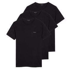 Paul Smith Logo Organic Cotton Lounge T-Shirts Three Pack Black - Parasol Store