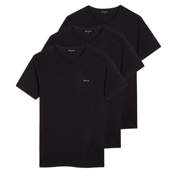Paul Smith Logo Organic Cotton Lounge T-Shirts Three Pack Black