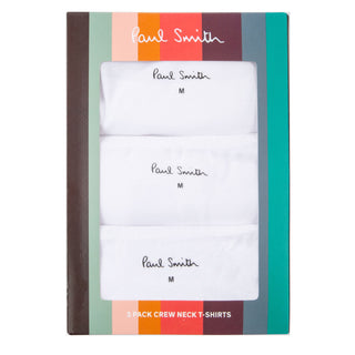 Paul Smith Logo Organic Cotton Lounge T-Shirts Three Pack White Paul Smith