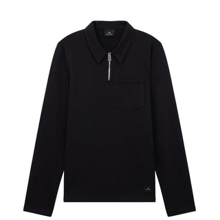 Paul Smith Mens Reg Fit Half Zip Collar Sweat Black
