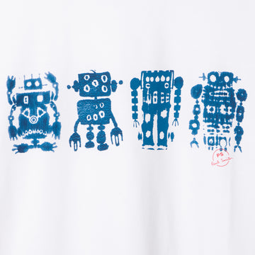 Paul Smith Mens Reg Fit T Shirt Robots White
