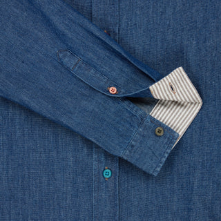 Paul Smith Mens Tailored-Fit Rinse Denim Shirt Rinse Denim - Parasol Store