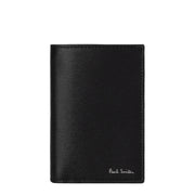 Paul Smith Mini Stripe Leather Bi-Fold Wallet Black - Parasol Store