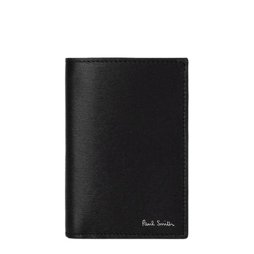 Paul Smith Mini Stripe Leather Bi-Fold Wallet Black - Parasol Store