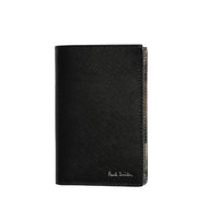 Paul Smith Mini Stripe Leather Credit Card Wallet Black - Parasol Store