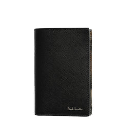 Paul Smith Mini Stripe Leather Credit Card Wallet Black - Parasol Store