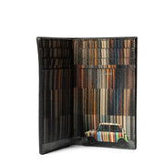 Paul Smith Mini Stripe Leather Credit Card Wallet Black - Parasol Store
