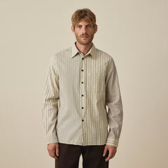 Paul Smith Mix Up Stripe Cotton Shirt Ecru