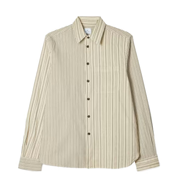 Paul Smith Mix Up Stripe Cotton Shirt Ecru