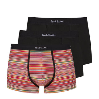 Paul Smith Organic-Cotton Mixed Stripe Boxer Briefs Three Pack Black - Parasol Store