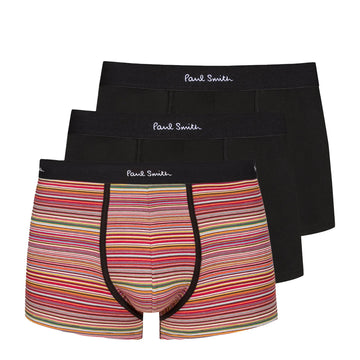 Paul Smith Organic-Cotton Mixed Stripe Boxer Briefs Three Pack Black - Parasol Store