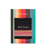 Paul Smith Organic-Cotton Mixed Stripe Boxer Briefs Three Pack Black - Parasol Store