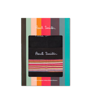Paul Smith Organic-Cotton Mixed Stripe Boxer Briefs Three Pack Black - Parasol Store