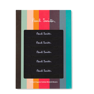Paul Smith Organic Cotton Boxer Briefs Five Pack Black - Parasol Store