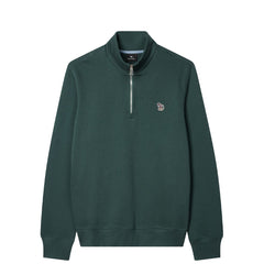 Paul Smith Organic Cotton Logo Half-Zip Sweatshirt Dark Teal - Parasol Store
