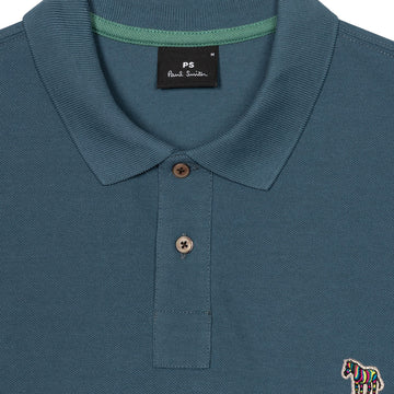 Paul Smith Organic Cotton Zebra Polo Shirt Ink Blue - Parasol Store