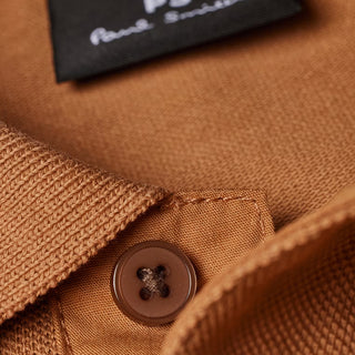 Paul Smith Organic Cotton Zebra Polo Shirt Toffee Brown - Parasol Store