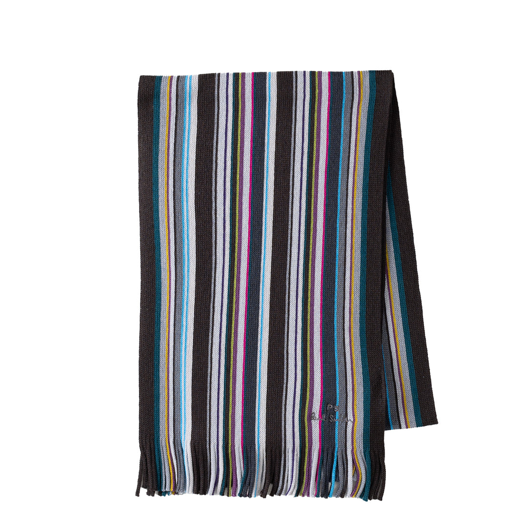 Paul Smith PS Scarf Multicolour Stripe Slate - Parasol Store