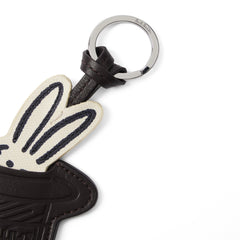 Paul Smith Rabbit in a Hat Leather Keyring Brown