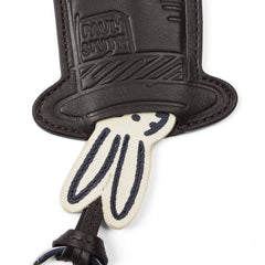 Paul Smith Rabbit in a Hat Leather Keyring Brown