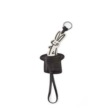 Paul Smith Rabbit in a Hat Leather Keyring Brown
