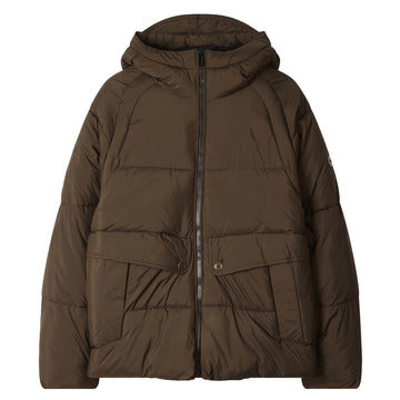 Paul Smith Recycled Polyester Hooded Puffer Jacket Brown - Parasol Store