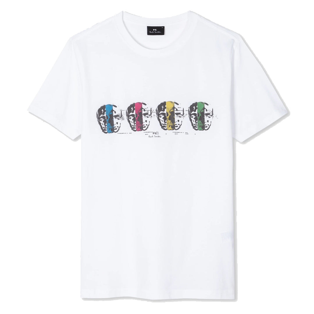 Paul Smith Reg Fit Opposite Skull Print T-Shirt White - Parasol Store