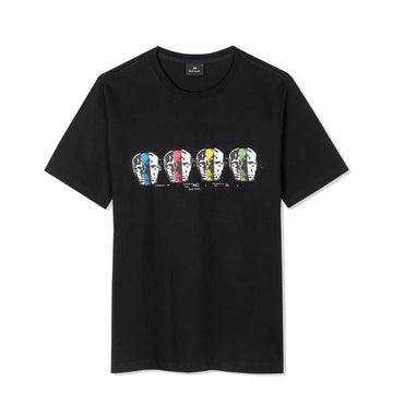 Paul Smith Reg Fit T Shirt Faces  Black - Parasol Store
