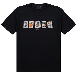 Paul Smith Regular Fit T Shirt Stamps Black - Parasol Store