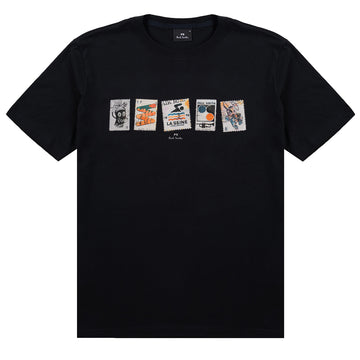 Paul Smith Regular Fit T Shirt Stamps Black - Parasol Store