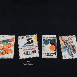 Paul Smith Regular Fit T Shirt Stamps Black - Parasol Store