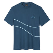 Paul Smith S/S Tshirt PS Happy Wave Inky Blue - Parasol Store