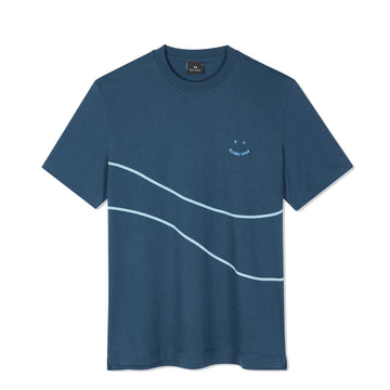 Paul Smith S/S Tshirt PS Happy Wave Inky Blue - Parasol Store