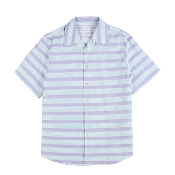 Paul Smith Short-Sleeve Shirt Striped Blue - Parasol Store