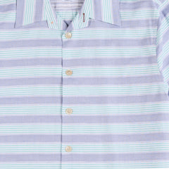 Paul Smith Short-Sleeve Shirt Striped Blue - Parasol Store