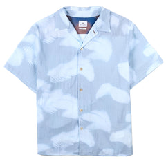 Paul Smith Palm Shadow Short-Sleeve Shirt Light Blue - Parasol Store