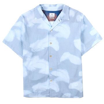 Paul Smith Palm Shadow Short-Sleeve Shirt Light Blue - Parasol Store