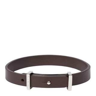 Paul Smith Signature Buckle Leather Bracelet Brown