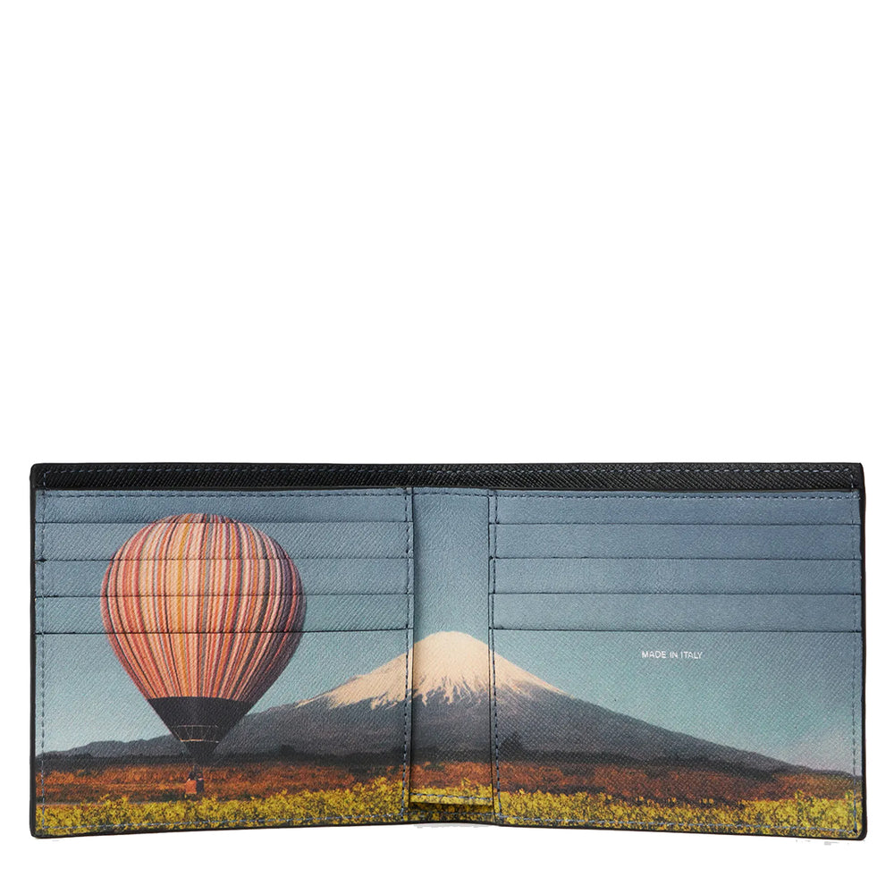 Paul Smith Signature Stripe Balloon Mount Fuji Interior Billfold Wallet Black - Parasol Store