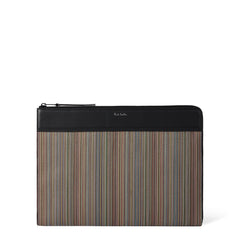 Paul Smith Signature Stripe Coated Canvas Document Case Multicolour - Parasol Store