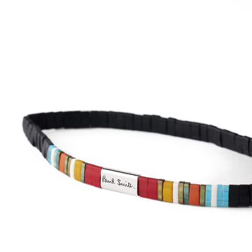 Paul Smith Signature Stripe Flat Bead Bracelet Black