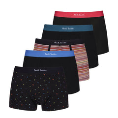 Paul Smith Signature Stripe Mixed Boxer Briefs Five Pack Red / Green / Black / Blue Multicolour - Parasol Store